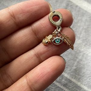 Hamsa, All-seeing Eye & Feather Spirituality Dangle Charm